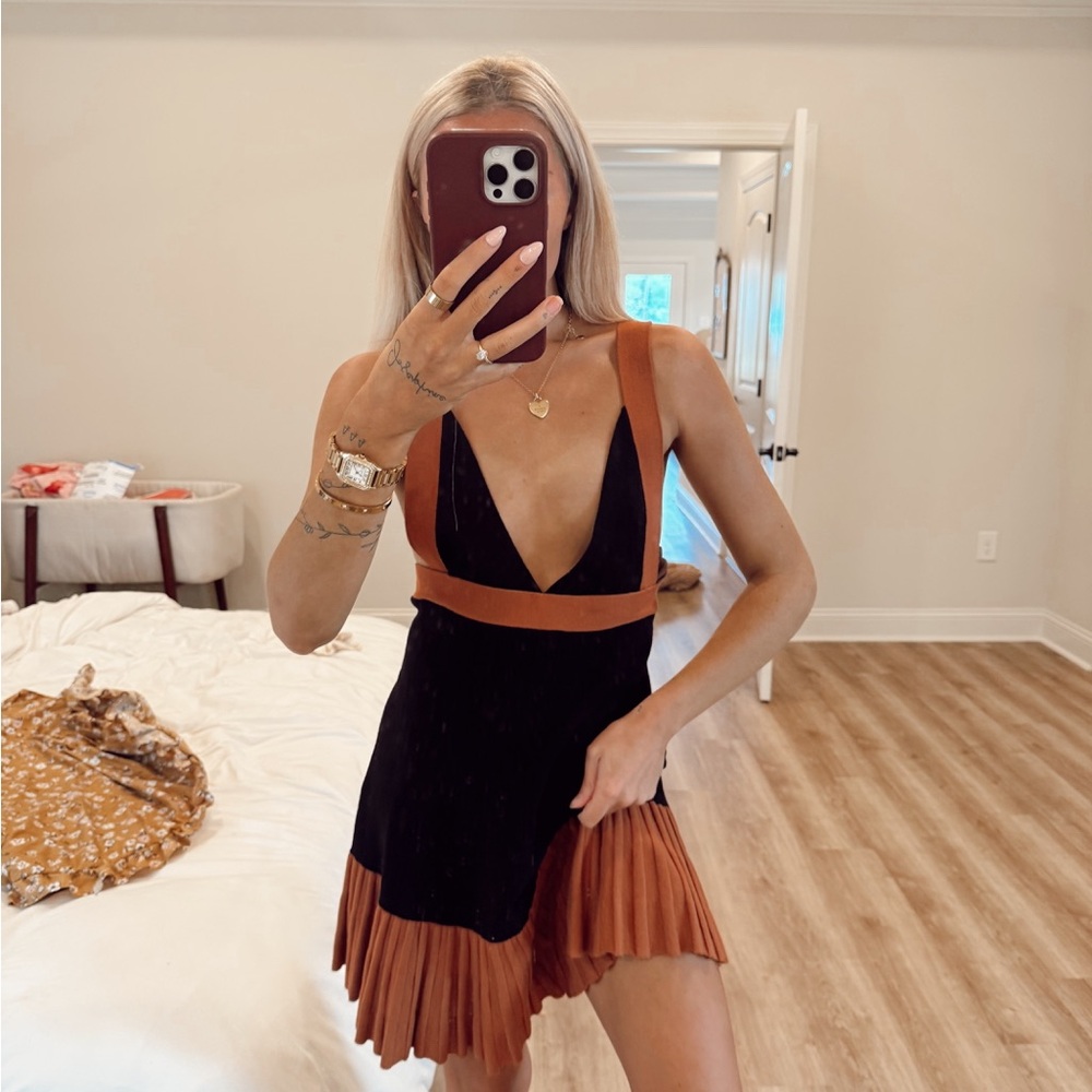 Anthropologie Black and Orange Dress